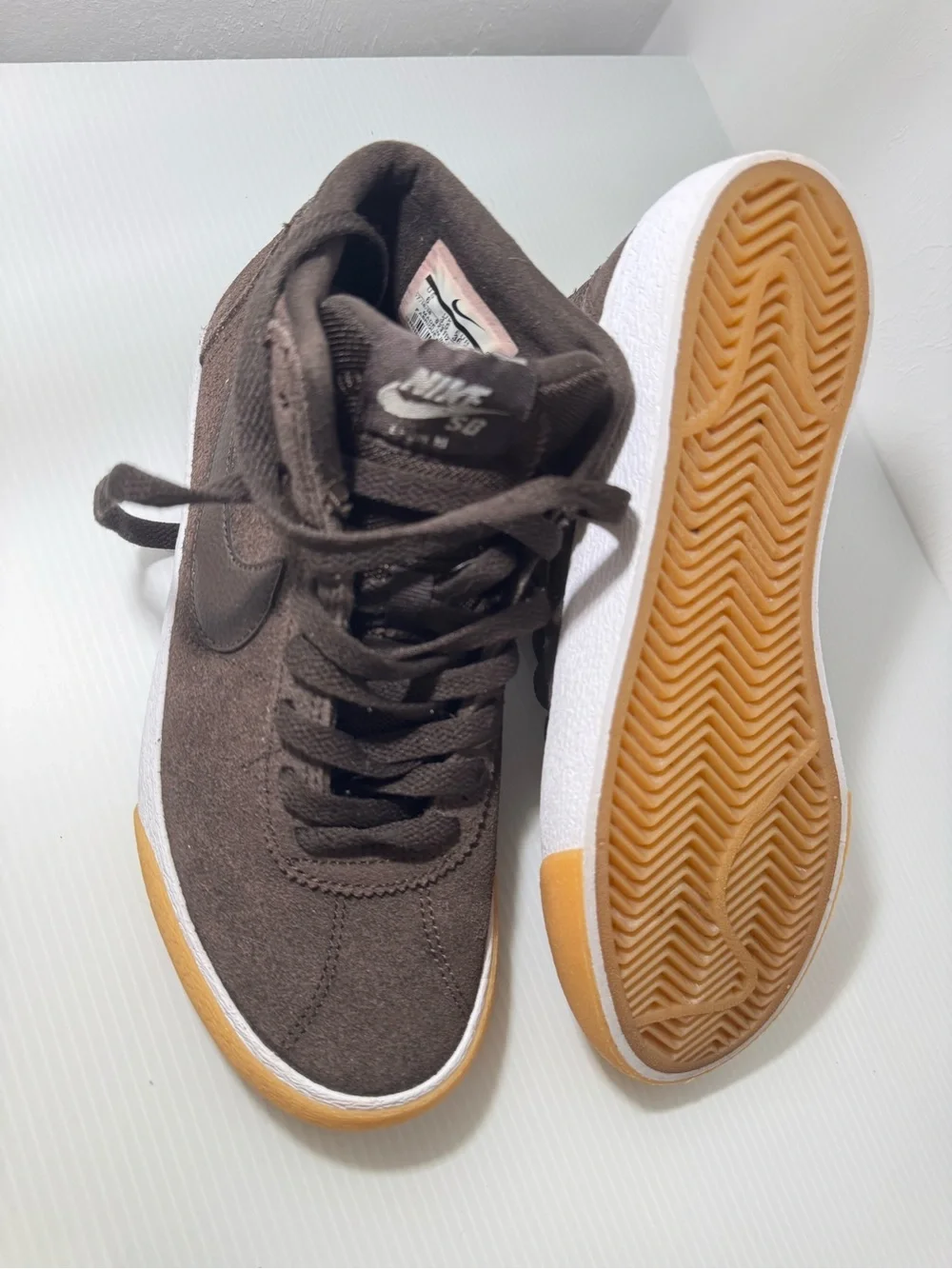 Nike Kids' Mid-Top Sneakers in Brown with Yellow Gum Sole